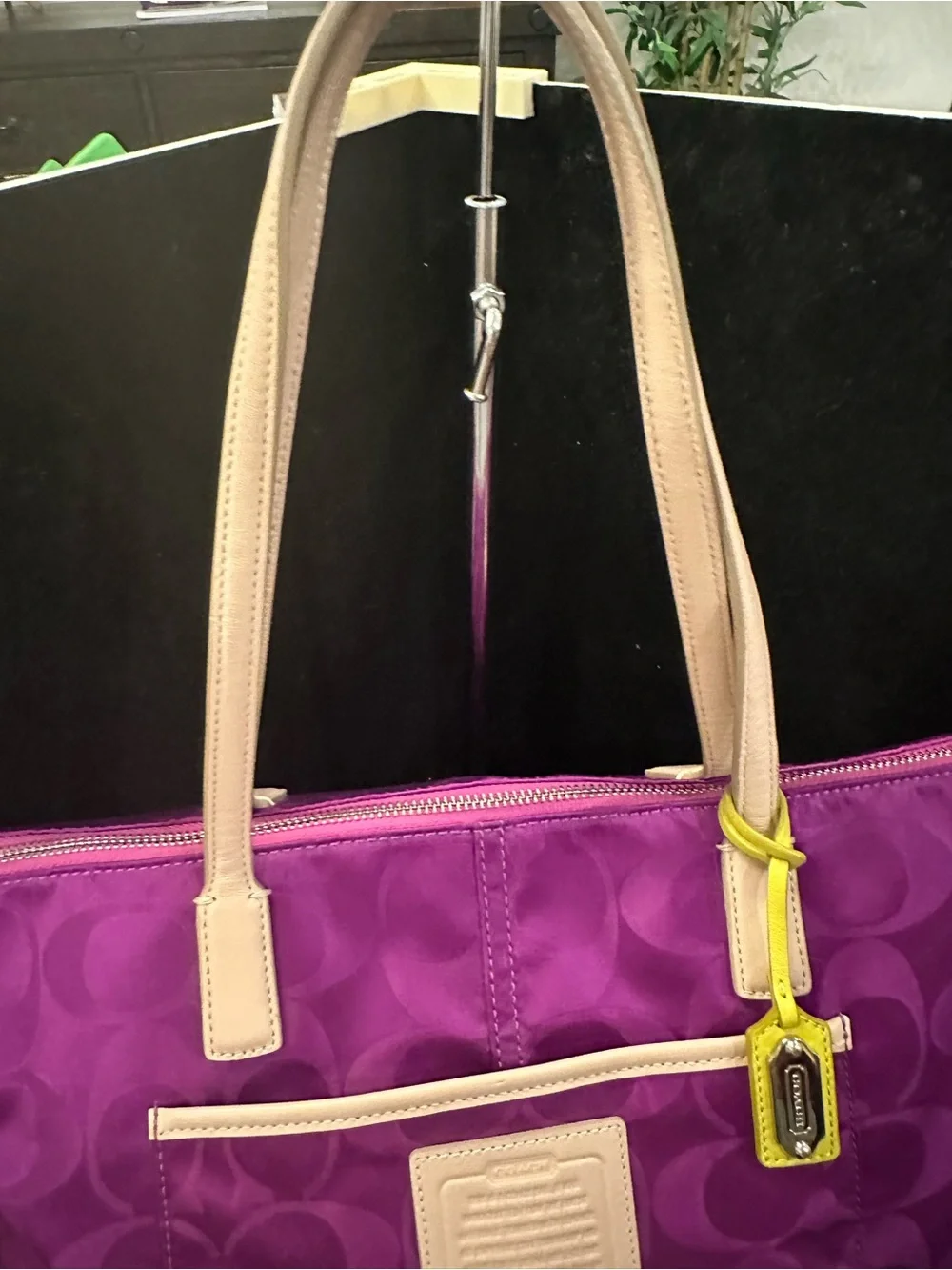 Coach #181 Legacy Weekend Signsture Colorblock Nylon East/West Tote